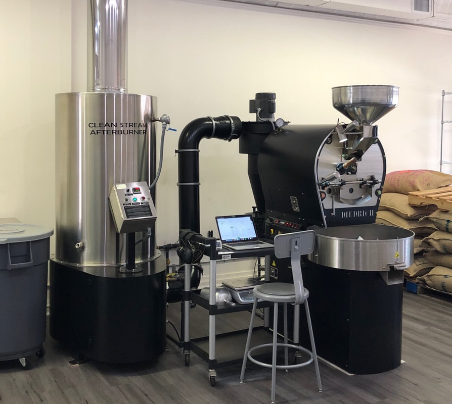 Clean Stream Afterburners reduce smoke, odor, VOC & CO created by commercial coffee roasters during the green coffee bean roasting process. 